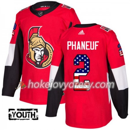 Dětské Hokejový Dres Ottawa Senators Dion Phaneuf 2 2017-2018 USA Flag Fashion Černá Adidas Authentic